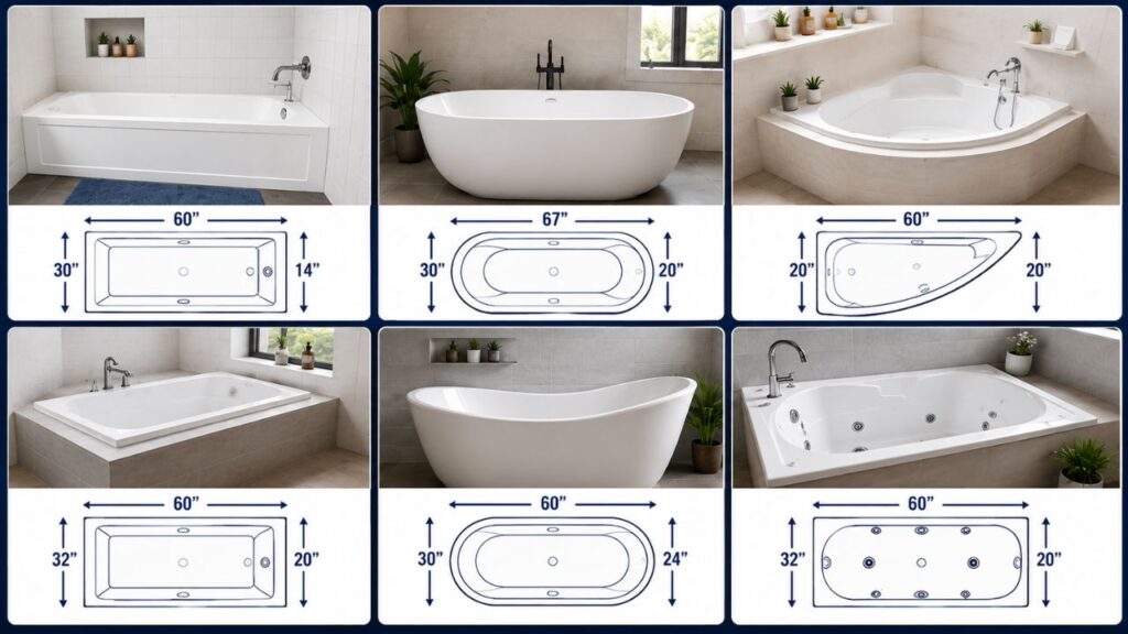 Bathtub Sizes Guide: Standard Tub Dimensions & Types 2026