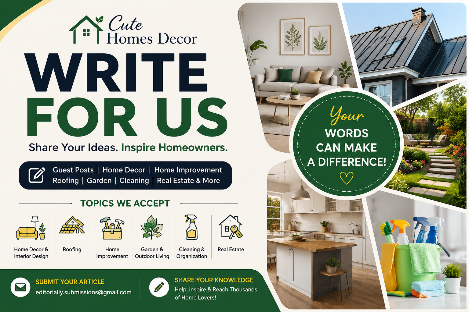 Cute Homes Decor Write For Us